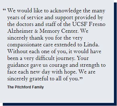 Testimonial quote from the Pitchford Family